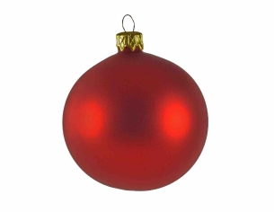 Boule de Noël rouge mat en verre soufflé - D 8cm