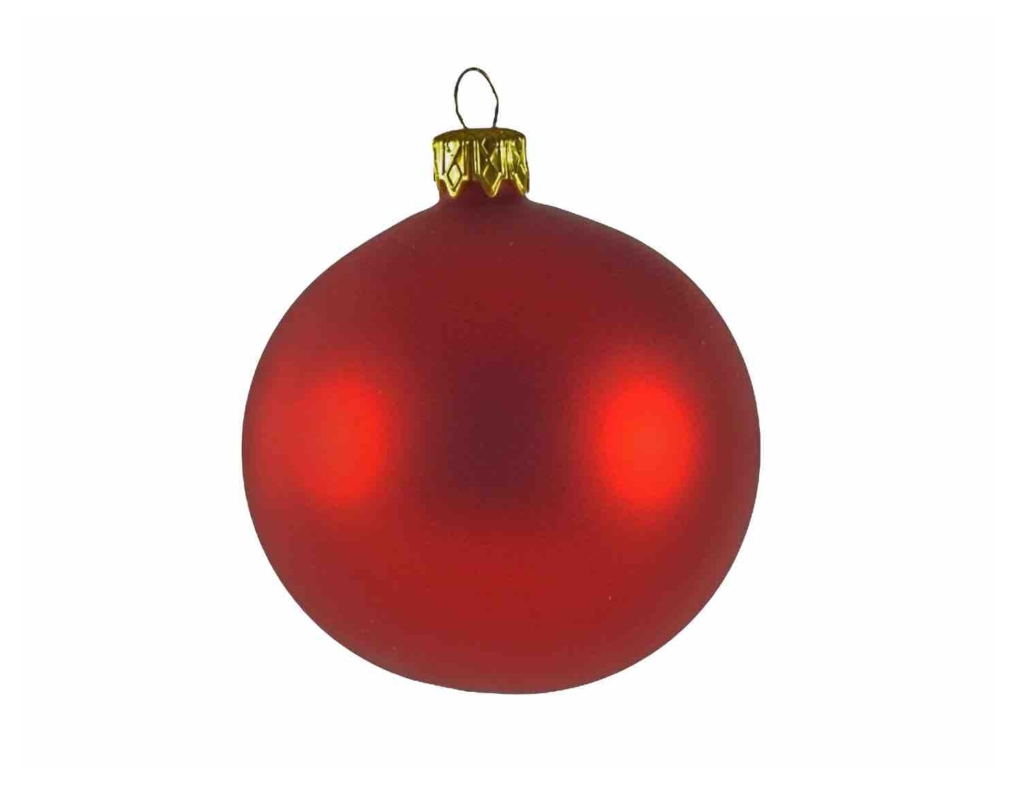 Boule de Noël rouge matte en verre soufflé diamètre 8 cm