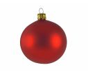 Voir la slide Boule de fête de Noël verre rouge mat peinte main crochet doré D8cm