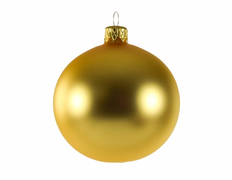 Boule de Noël doré mat en verre soufflé - D 8cm