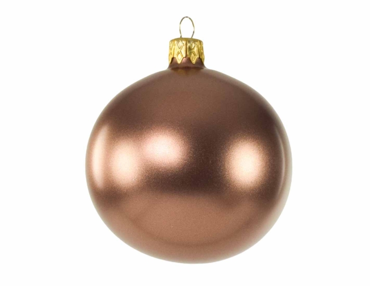 Boule de Noël brune scintillante en verre soufflé D 8cm