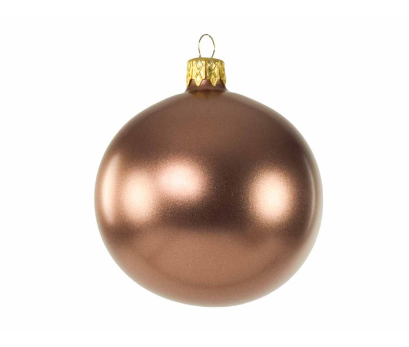 Boule de Noël brune scintillante en verre soufflé D 8cm