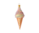 See slide Suspension de Noël originale glace vanille verre soufflé H 13cm