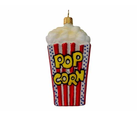 Boule de Noël popcorn en verre soufflé et peinte à la main. Made in Europe