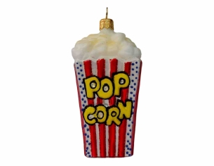 Boule de Noël popcorn en verre soufflé et peinte à la main. Made in Europe