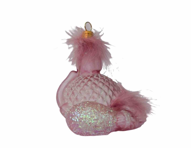 Suspension originale bouteille parfum rose verre soufflé H12cm