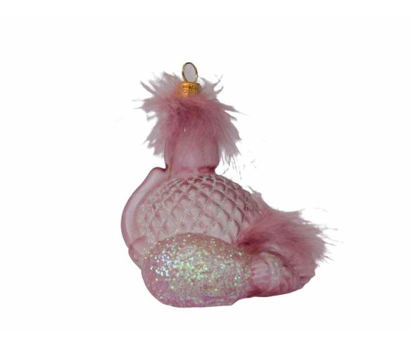 Suspension originale bouteille parfum rose verre soufflé H12cm