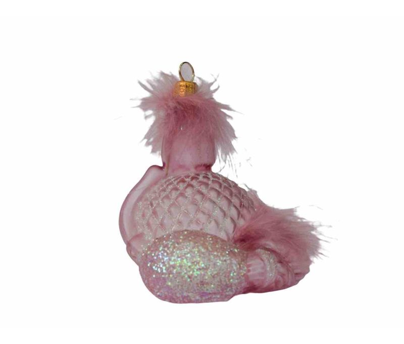 Suspension originale bouteille parfum rose verre soufflé H12cm