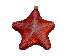 Suspension de Noël étoile de mer verre soufflé H 10cm