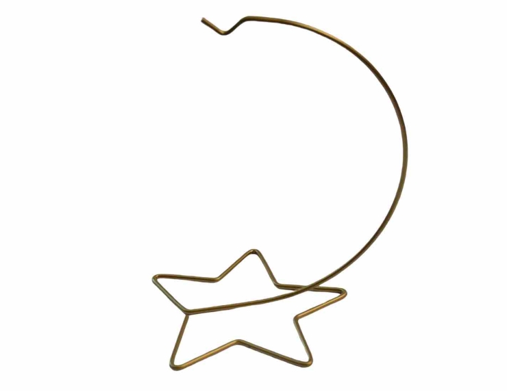 Support pour boule de Noël doré base étoile H 20cm