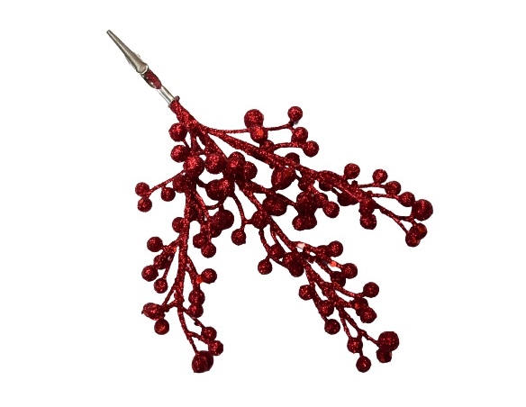 Baies rouge clip pour sapin de Noël H 20cm