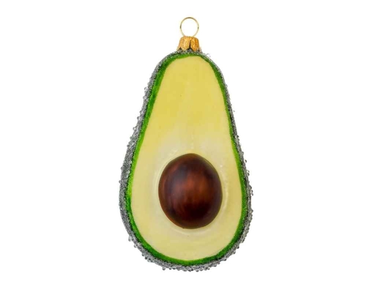 Boule de Noël originale avocat en verre soufflé H 12cm