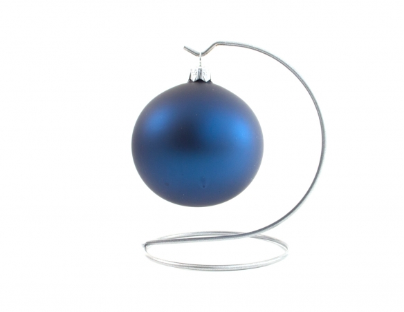 Boule de Noël en verre soufflé bleu nuit mate Diamètre 8cm