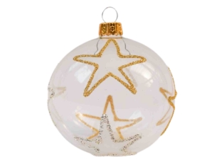 Boule de Noël transparente étoiles D 8cm