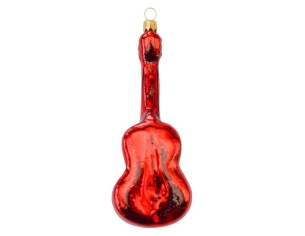 Boule de Noël guitare verre soufflé H 15cm
