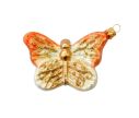 Voir la slide Suspension Noël verre soufflé papillon orange blanc doré arabesques paillетéеs H6cm