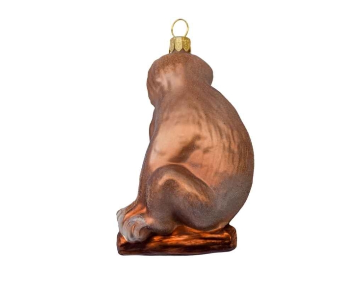 Boule de Noël artisanale singe verre soufflé H 8cm