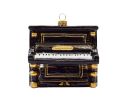 Voir la slide Suspension Noël verre soufflé piano droit noir brillant touches blanches dorures clavier H10cm