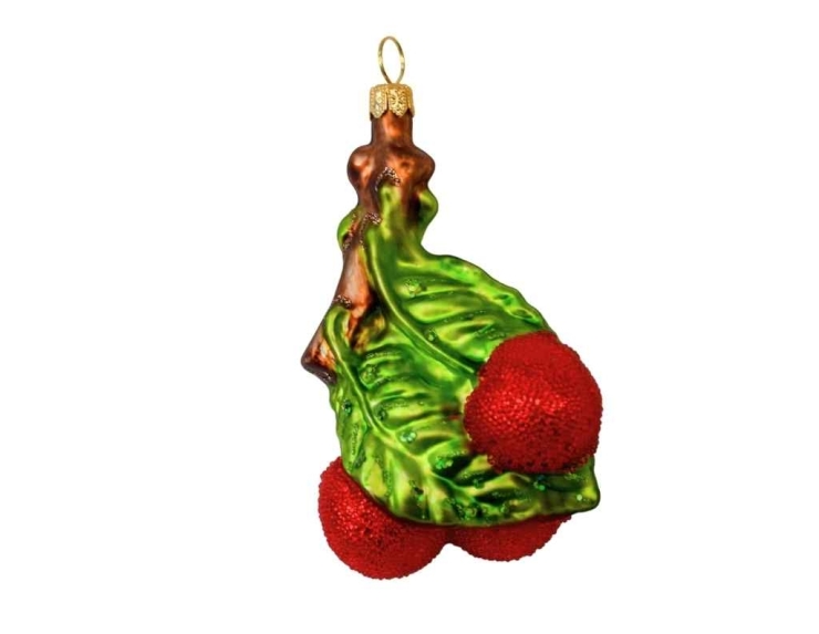 Boule de Noël cerise verre soufflé H 10cm