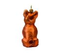 Voir la slide Boule de noël chien bulldog français fauve verre H 10cm