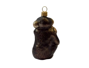 Boule de Noël artisanale chimpanzé verre soufflé H 6cm