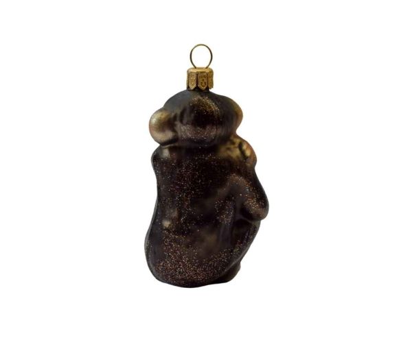 Boule de Noël artisanale chimpanzé verre soufflé H 6cm