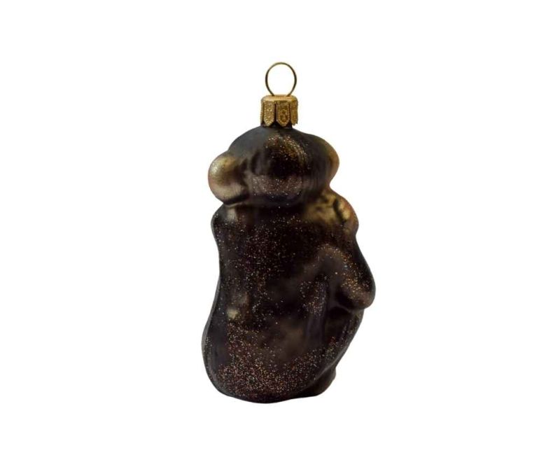 Boule de Noël artisanale chimpanzé verre soufflé H 6cm