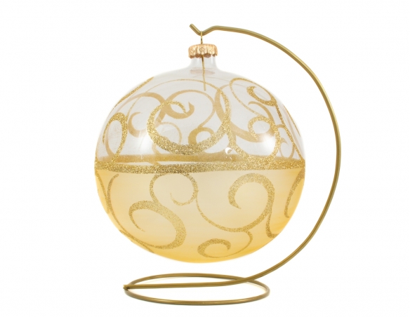 Boule de Noël transparente arabesques dorées - ø 15cm