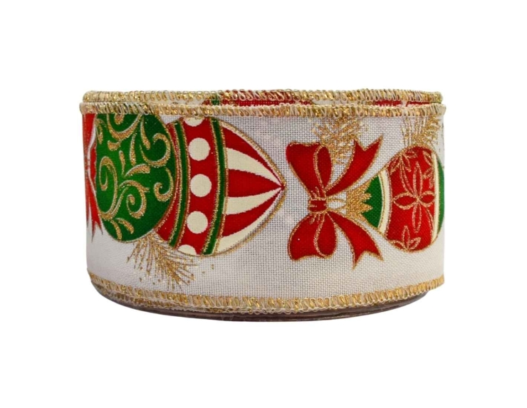 Ruban de Noël boules de Noël vintage 9M