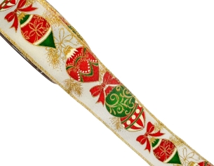 Ruban de Noël boules de Noël vintage 9M