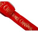 Voir la slide Ruban Noël velours rouge inscription Merry Christmas dorée étoiles fil de fer bord 8cm 9M
