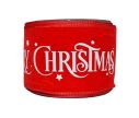 Voir la slide Ruban de Noël rouge Merry Christmas blanc velours 9M