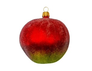 Boule de Noël demi pomme verre soufflé H10cm