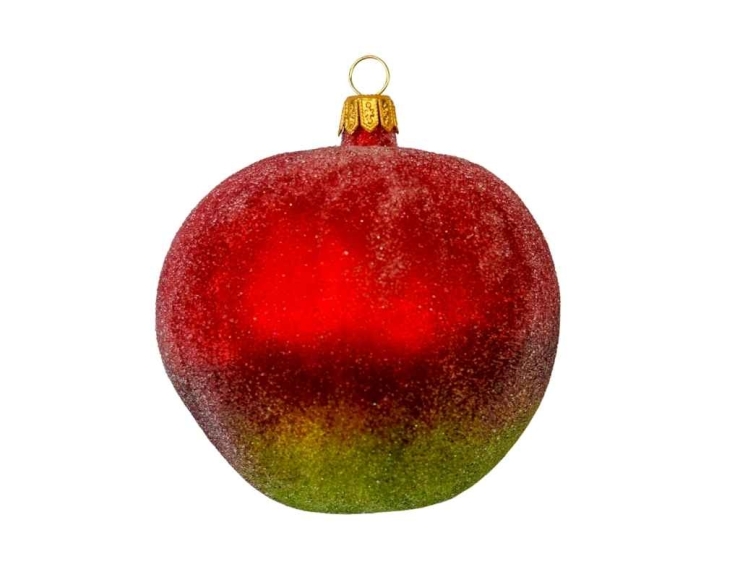 Boule de Noël demi pomme verre soufflé H10cm