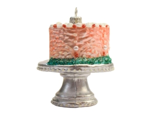 Boule de Noël gâteau verre soufflé H9cm