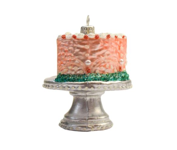 Boule de Noël gâteau verre soufflé H9cm