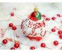 See slide Boule de Noël cupcake fraise verre soufflé H10cm