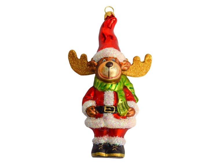 Boule de Noël renne du Père Noël H15cm