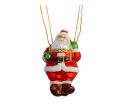 See slide Père Noël en parachute verre soufflé H23cm