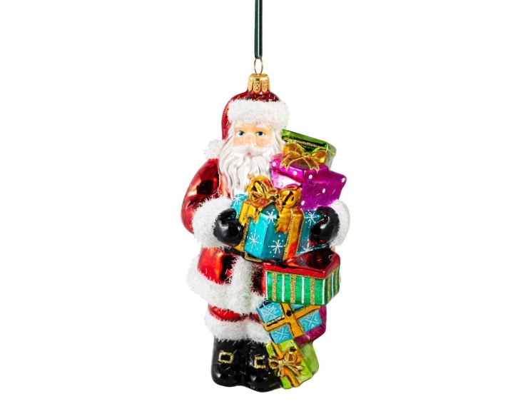 Père Noël cadeaux verre soufflé H17cm