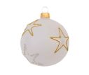 Voir la slide Boule de Noël blanc mat étoiles D8cm
