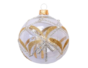 Boule de Noël transparente or champagne D8cm