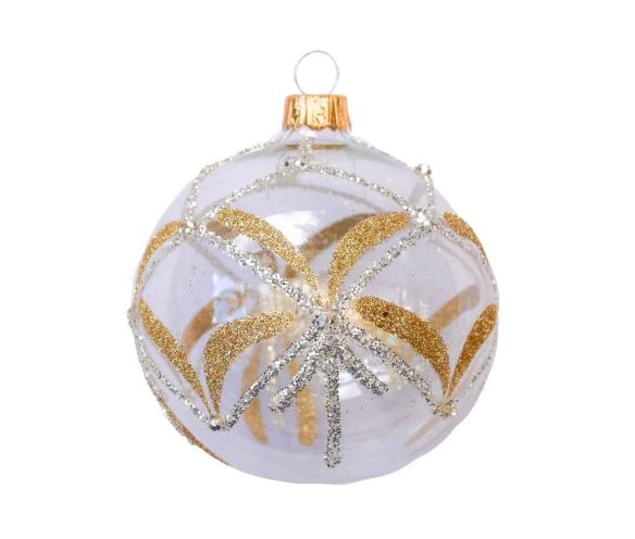 Boule de Noël transparente or champagne D8cm