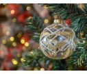 Voir la slide Boule de Noël transparente or champagne D8cm