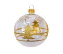 Voir la slide Boule de Noël transparente sapins dorés D8cm