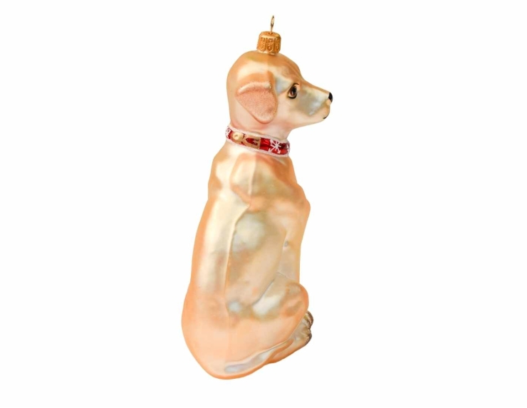 Boule de Noël labrador verre soufflé H19cm