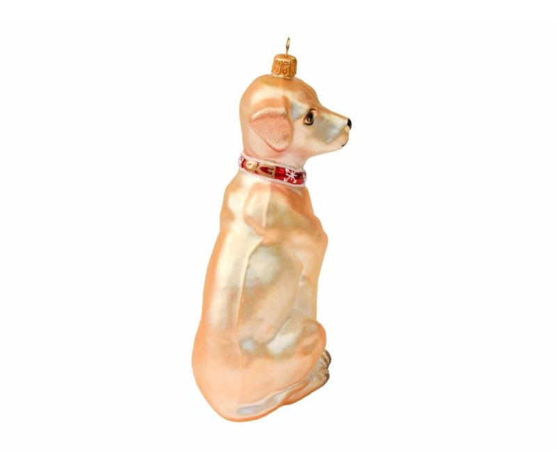 Boule de Noël labrador verre soufflé H19cm