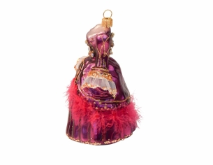 Boule de Noël originale robe mauve H13cm