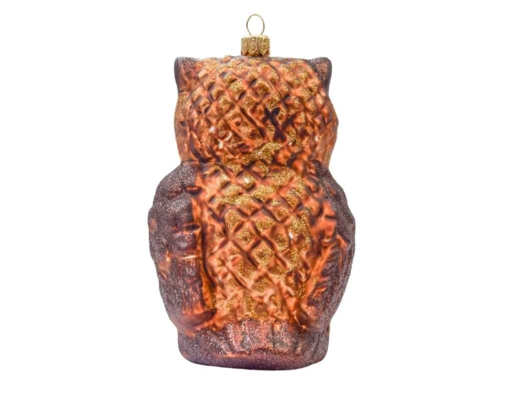 Hibou verre soufflé déco sapin Noël H18cm