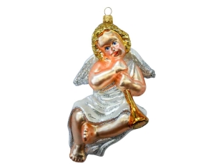 Boule de Noël ange verre soufflé H20cm